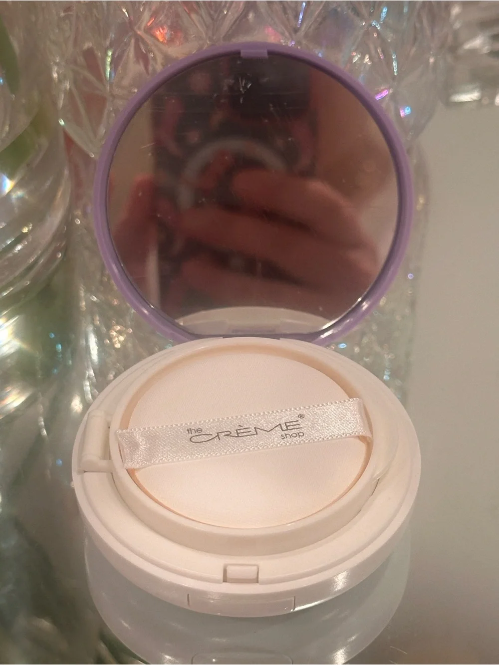 The Crème Shop Clean Canvas Purple Cushion Primer Color Correcting NEW K-Beauty